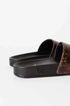 Needles Papillon Shower Slide Black/Brown| Shoes