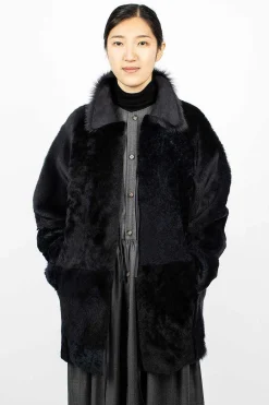 Eleph Patch Coat Navy| Outerwear
