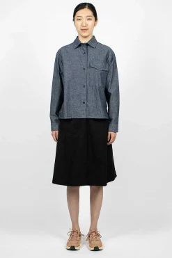 Margaret Howell Patch Pocket Denim Canvas Shirt| Shirts
