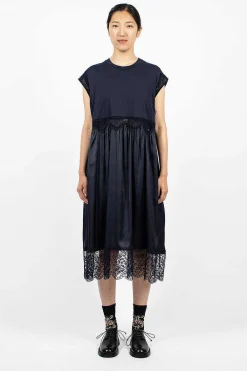Simone Rocha Patchwork T-Shirt Dress Navy| Dresses