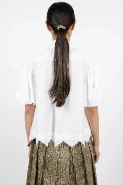 Simone Rocha Pearl Embellished Shirt White| Shirts