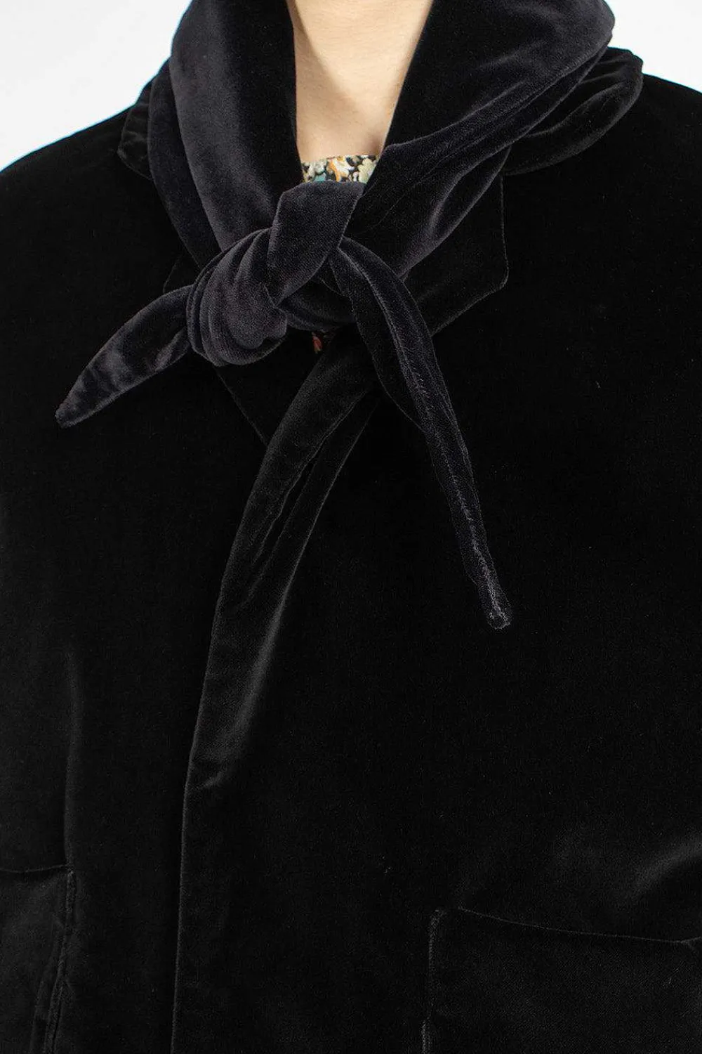 Daniela Gregis Peony Jacket Black Velvet| Outerwear