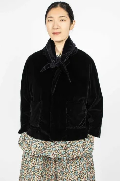 Daniela Gregis Peony Jacket Black Velvet| Outerwear