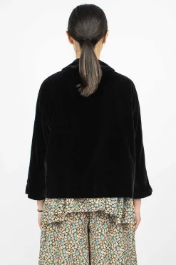 Daniela Gregis Peony Jacket Black Velvet| Outerwear