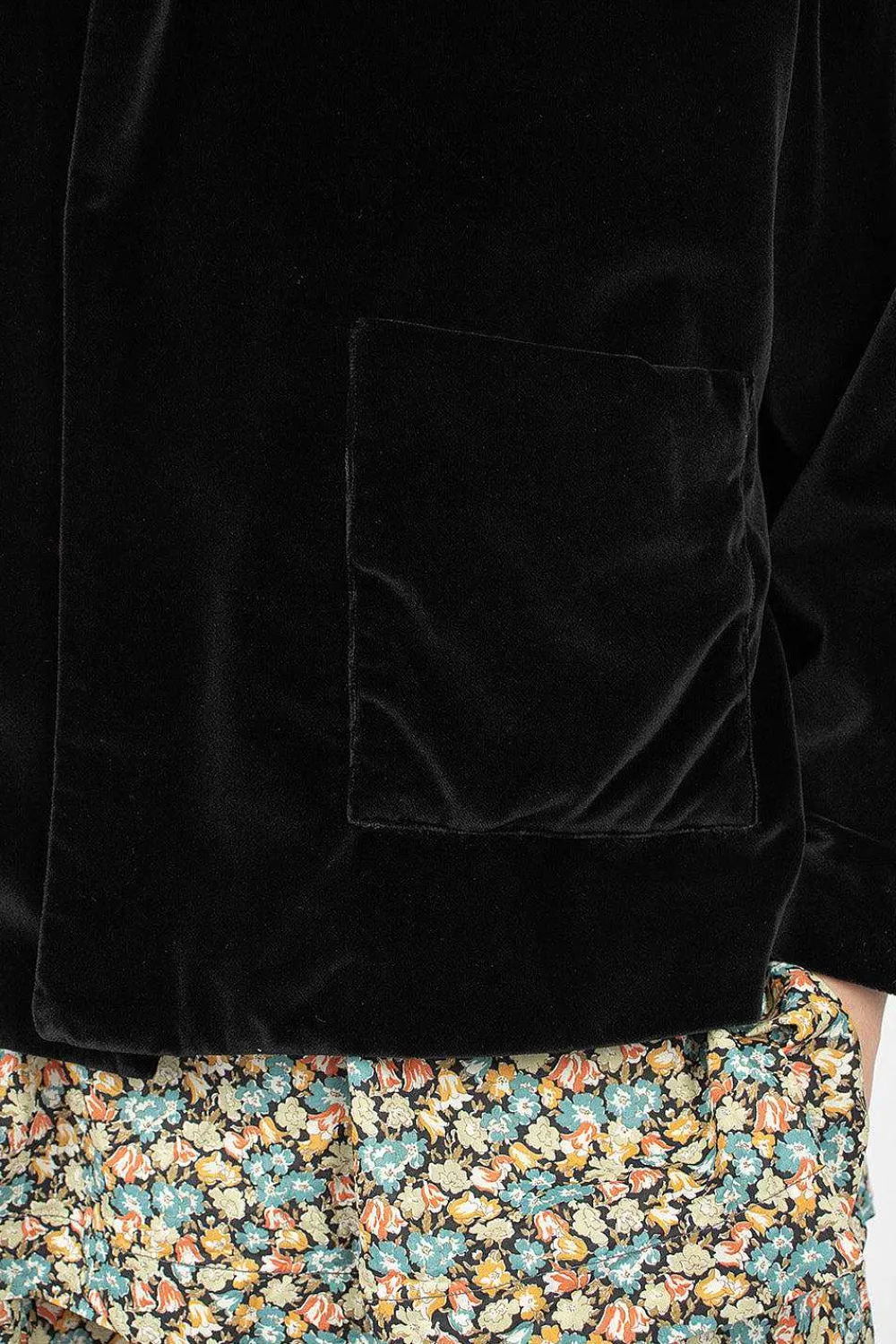 Daniela Gregis Peony Jacket Black Velvet| Outerwear