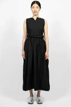 Daniela Gregis Pinafore Raw Cut Dress Black| Dresses