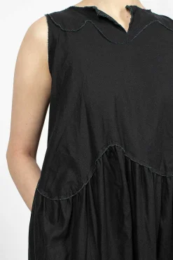Daniela Gregis Pinafore Raw Cut Dress Black| Dresses