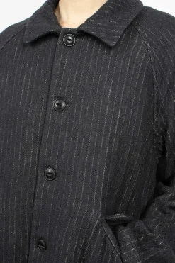 Vlas Blomme Pinstripe Jacket Charcoal| Outerwear