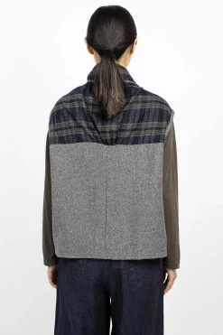 Vlas Blomme Plaid Cape Heather Grey| Tops