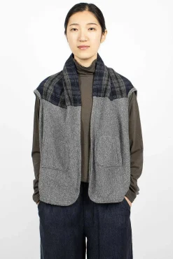 Vlas Blomme Plaid Cape Heather Grey| Tops