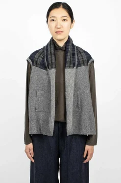 Vlas Blomme Plaid Cape Heather Grey| Tops