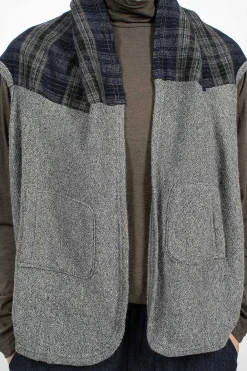 Vlas Blomme Plaid Cape Heather Grey| Tops