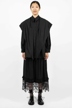 Simone Rocha Point Collar Shirt Black| Shirts