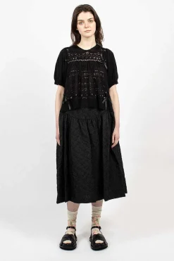 Simone Rocha Pointelle Knit Jumper Black| Knitwear