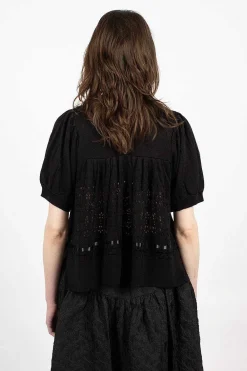Simone Rocha Pointelle Knit Jumper Black| Knitwear