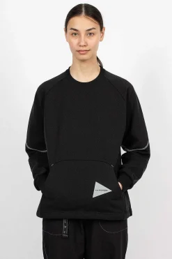 and wander Polartec Power Pullover Black| Tops