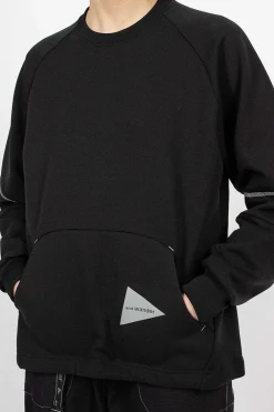 and wander Polartec Power Pullover Black| Tops