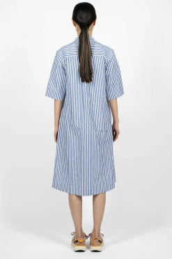 Margaret Howell Polo Dress Candy Stripe Blue/White| Dresses