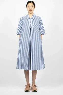 Margaret Howell Polo Dress Candy Stripe Blue/White| Dresses