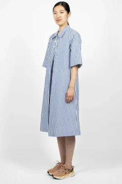 Margaret Howell Polo Dress Candy Stripe Blue/White| Dresses