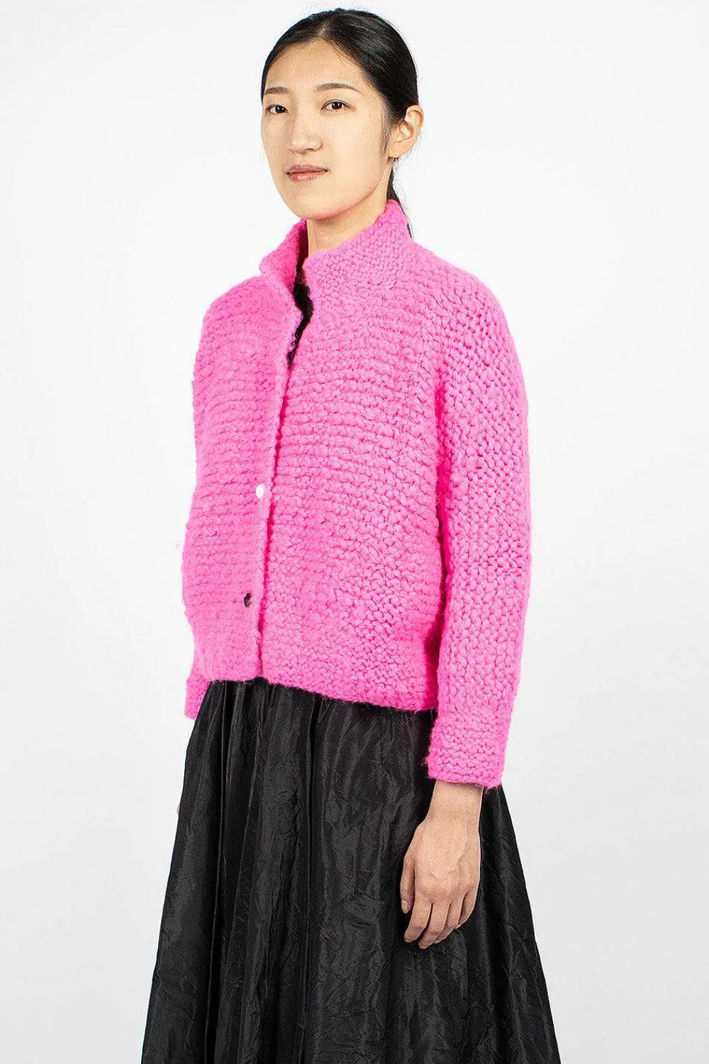 Daniela Gregis Pomegranate Bomber Knit Neon Fuchsia| Outerwear