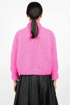 Daniela Gregis Pomegranate Bomber Knit Neon Fuchsia| Outerwear