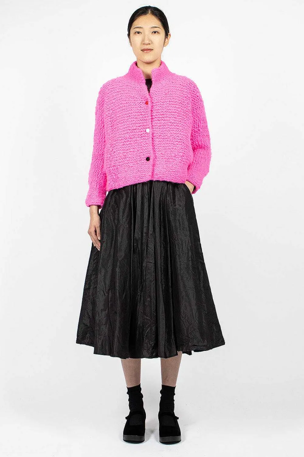 Daniela Gregis Pomegranate Bomber Knit Neon Fuchsia| Outerwear