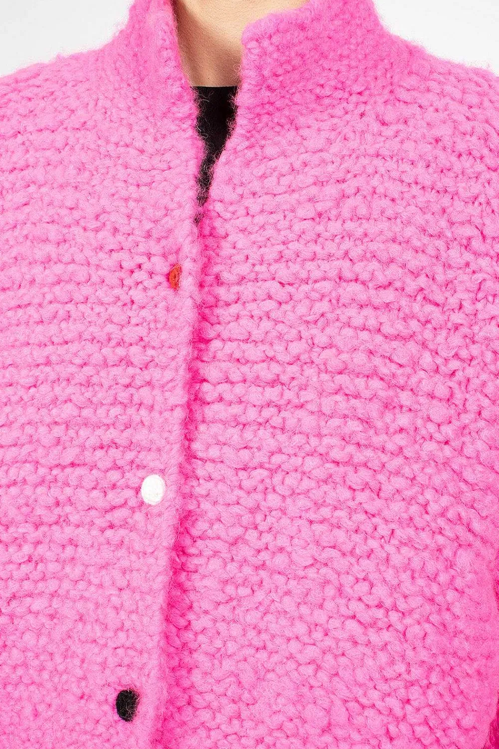 Daniela Gregis Pomegranate Bomber Knit Neon Fuchsia| Outerwear