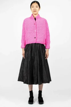 Daniela Gregis Pomegranate Bomber Knit Neon Fuchsia| Outerwear