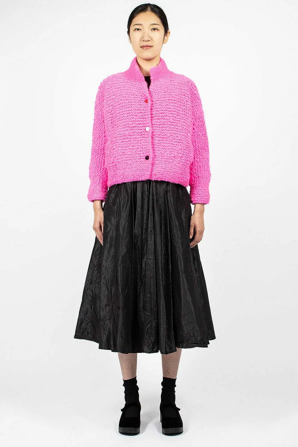 Daniela Gregis Pomegranate Bomber Knit Neon Fuchsia| Outerwear