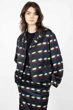 Dries Van Noten Printed Blazer Black| Outerwear