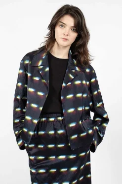Dries Van Noten Printed Blazer Black| Outerwear