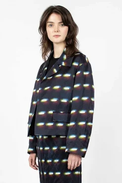 Dries Van Noten Printed Blazer Black| Outerwear