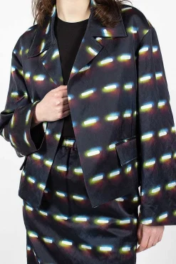 Dries Van Noten Printed Blazer Black| Outerwear