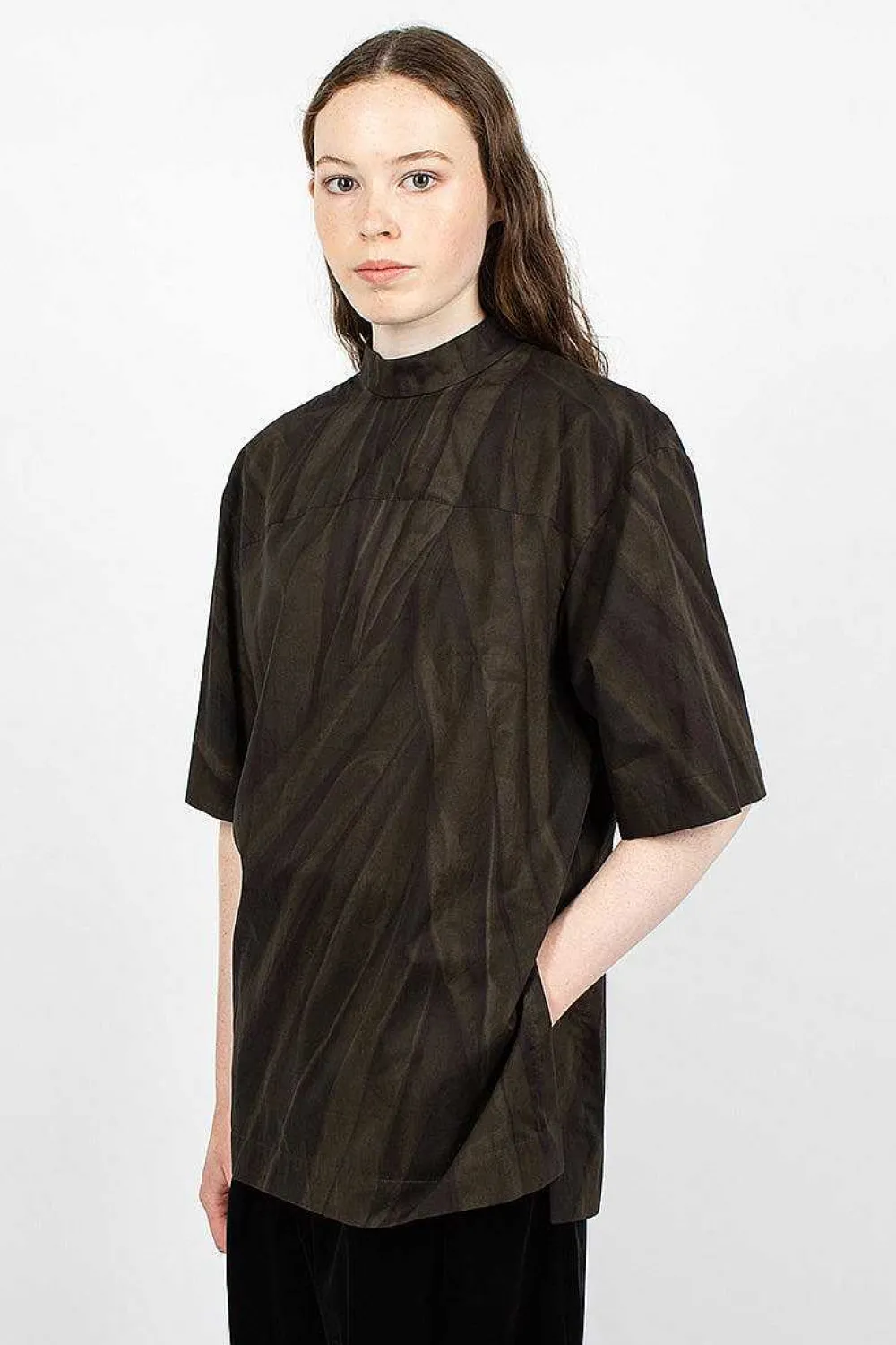 Dries Van Noten Printed Blouse Khaki| Tops