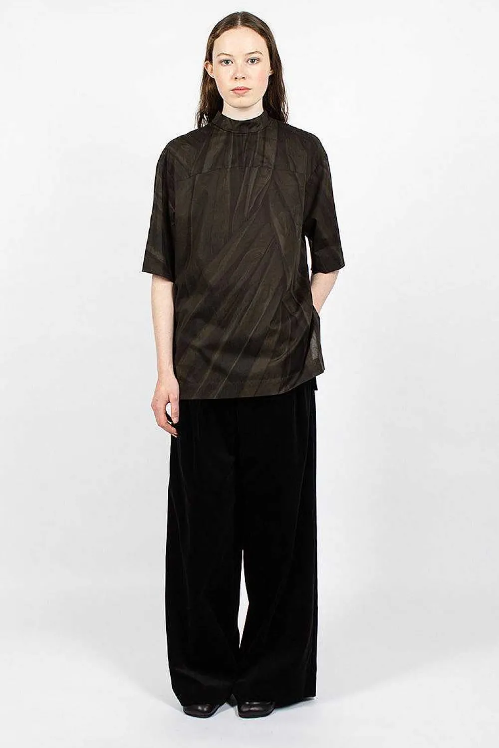 Dries Van Noten Printed Blouse Khaki| Tops