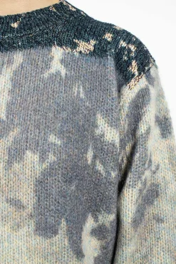 Dries Van Noten Printed Knit Jumper Blue| Knitwear
