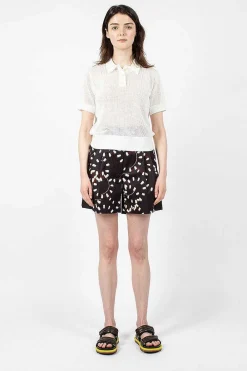 Dries Van Noten Printed Pleat Shorts Black| Trousers