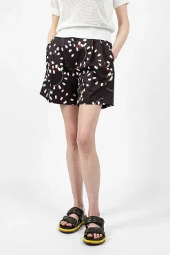 Dries Van Noten Printed Pleat Shorts Black| Trousers