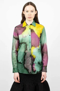 Dries Van Noten Printed Shirt Yellow Dye| Shirts