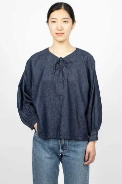 OrSlow Pullover Laced Shirt One Wash| Tops