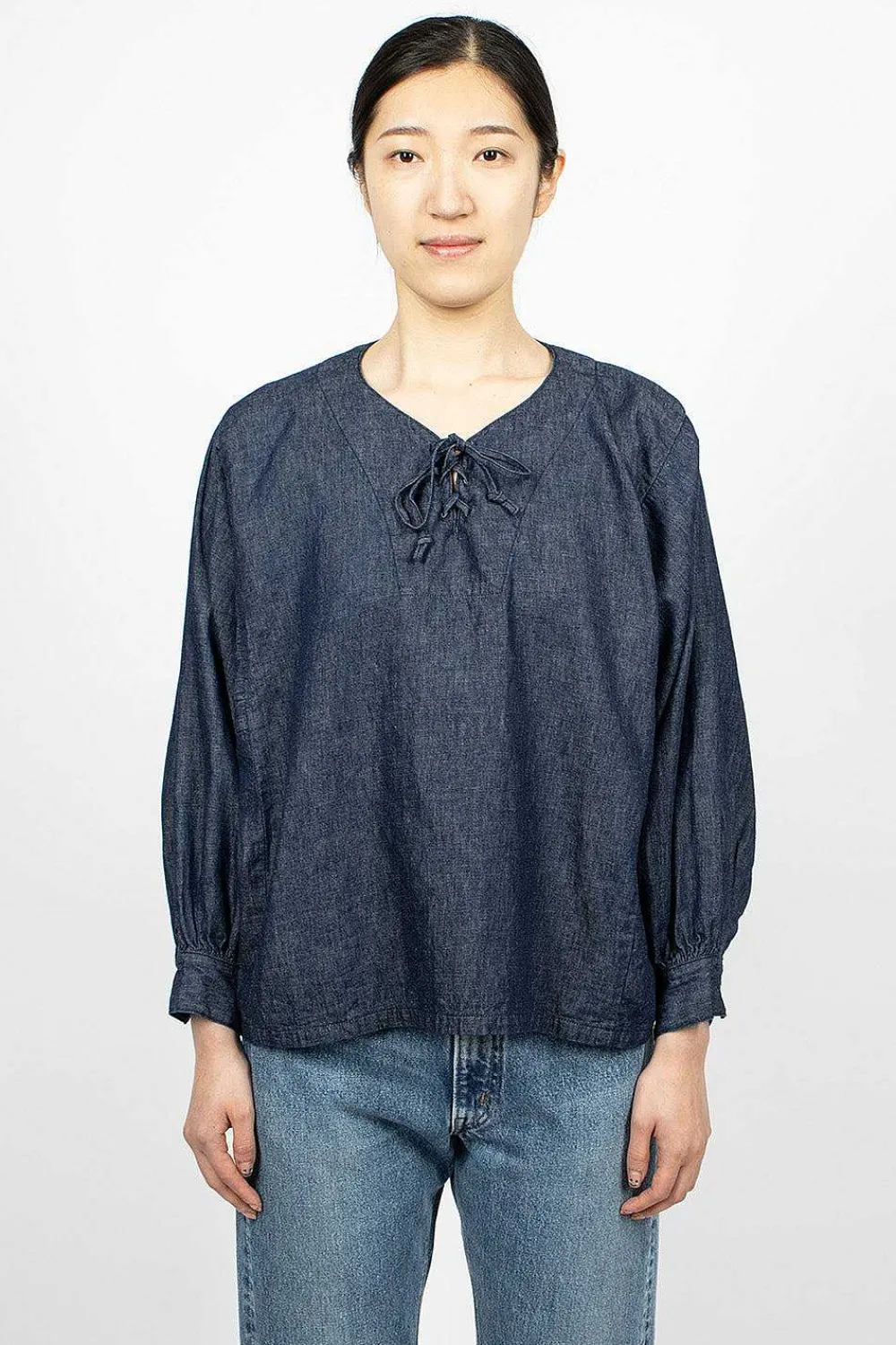 OrSlow Pullover Laced Shirt One Wash| Tops