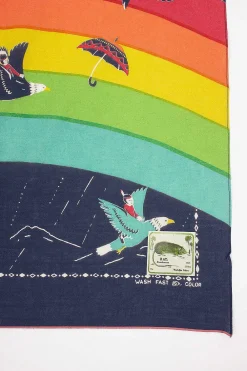Kapital Rainbow And Birds Printed Bandana Navy| Bandanas