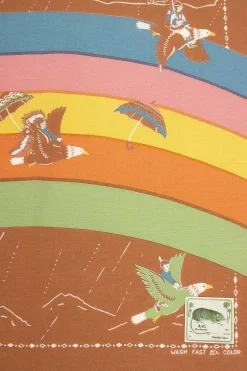 Kapital Rainbow And Birds Printed Bandana Gold| Bandanas