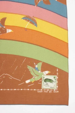 Kapital Rainbow And Birds Printed Bandana Gold| Bandanas