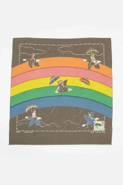 Kapital Rainbow And Birds Printed Bandana Khaki| Bandanas