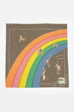 Kapital Rainbow And Horses Printed Bandana Khaki| Bandanas