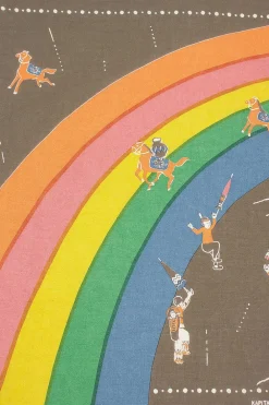 Kapital Rainbow And Horses Printed Bandana Khaki| Bandanas
