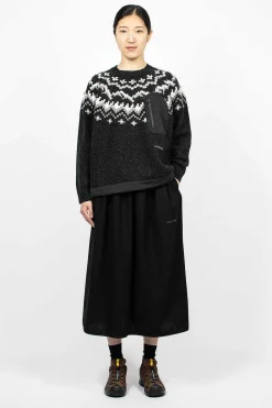 and wander Re Wool Tweed Skirt Black| Skirts