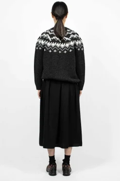 and wander Re Wool Tweed Skirt Black| Skirts